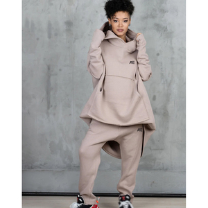 Custom Women Oversized Longline Hoodie Tracksuit Heavyweight Fleece Jogger Set Casual Winter Lounge Wear - Product Image 1
