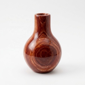 Jarrón Clásico de Ónix Rojo Natural, Hecho a Mano, Cuerpo Redondo, Cuello Corto, para Flores, Varios Colores, Venta al Por Mayor, Personalizable - Product Image 1