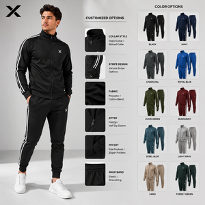 Survêtements pour hommes X Sports City, coupe ajustée personnalisée, mélange de tissus, qualité supérieure, OEM/ODM, look élégant, coupe décontractée, ensembles X Performance - Product Image 2