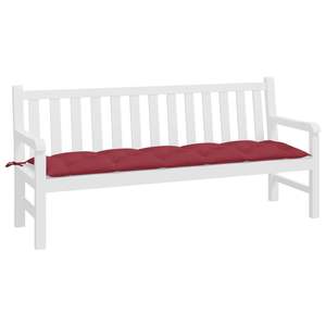 Coussin de banc de jardin en tissu Oxford rouge vin 100% polyester, coussins et oreillers d'extérieur - Product Image 3