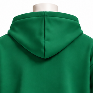 Sweat-shirt à capuche zippé vert foncé pour homme, en molleton épais avec appliqué lettre en chenille, coupe oversize, style streetwear, avec poches avant - Product Image 4