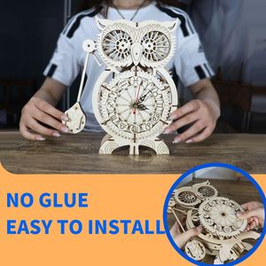 Kit Puzzle Orologio Gufo in Legno Fatto a Mano per Regalo di Natale Unico e Modellismo - Product Image 2