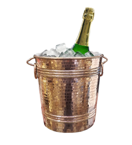 wholesale High Quality Copper Gold <b>Wine</b> Chiller Ice Bucket / Beverage Tub with Handle and Handmade Shinny Polished for Sale - Product Image 2