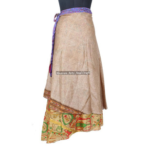 New Full Length Sari Wrap Skirts in Different Colour for <b>Beach</b> Wear Rajasthani Old Saree Long Silk Wrap Indian Printed <b>Magic</b> - Product Image 1