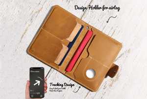 Porta Pasaportes de Cuero Genuino con Costuras Finas, Cierre Abierto, Cartera de Viaje Corta Personalizada, Funda con Bloqueo RFID, Estilo Retro PTH-0155 - Product Image 3