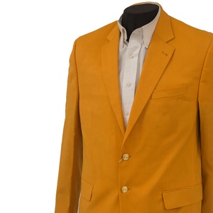 Blazer pour femme Sorority, jaune moutarde, col cranté, simple boutonnage, manches longues, couleur unie, laine et polyester, infroissable - Product Image 4