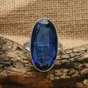 Anillo de Topacio Azul, Plata de Ley 925, Anillo de Topacio Azul Hecho a Mano, Anillo de Joyería Elegante - Product Image 2