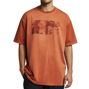T-shirt graphique surdimensionné en coton épais délavé couleur rouille pour homme – Qualité supérieure, style vintage décontracté - Product Image 3