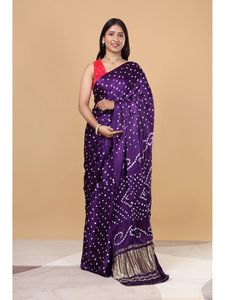 Indian Party Wear Handloom Bandhani Silk <b>Saree</b> for Women - Product Image 3