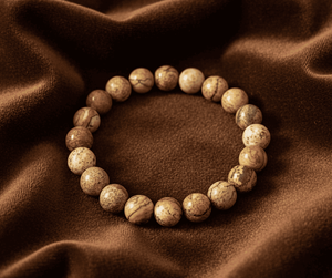 Handmade AAA Sand Jasper obsedian Round Bead Bracelet – Polished Gemstone Stretch Bracelet <b>for</b> <b>Men</b> & Women - Product Image 1