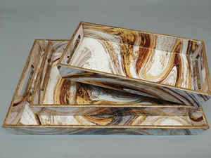 Bandeja de servicio MDF impresa a mano de la mejor calidad al mejor precio Bandeja de servicio decorativa impresa a mano hecha a mano - Product Image 4