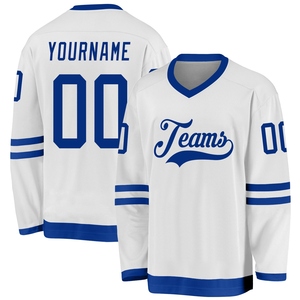 Maillot de hockey bleu clair et blanc marine personnalisé de qualité supérieure, vente en gros, le plus vendu, directement de l'industrie - Product Image 3