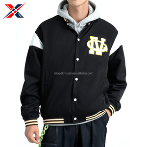 High Quality Fresh Varsity <b>Jacket</b> Made With <b>Denim</b> Fabric Breathable Comfortable Casual And Party Outer Wear For Men - Product Image 3