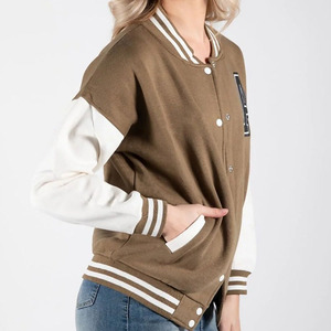 Vestes universitaires style baseball à col ras du cou et épaules tombantes pour femmes, prix abordable, chaudes pour l'hiver - Product Image 6