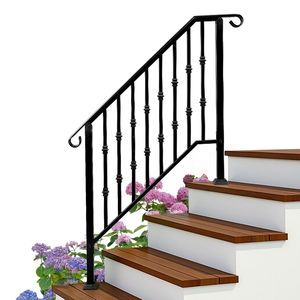Corrimano in Ferro Nero Opaco a 3 Livelli per Esterni, Dispositivi di Assistenza - Product Image 5