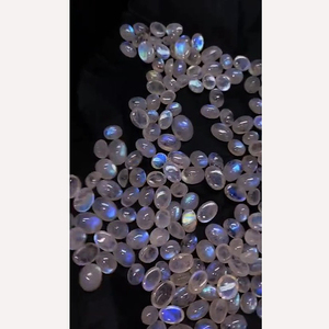Lot de 195 pierres de lune blanches naturelles, cabochons ovales de 10 mm et 14 mm, 975 carats, Iroc Sales, pierres en vrac de haute qualité, 117 $ US au total - Product Image 3