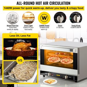 1440 commerciale 3 livelli forno tostapane vetro anteriore 21L/19Qt formato un quarto di forno convenzionale controsoffitto forno elettrico - Product Image 4