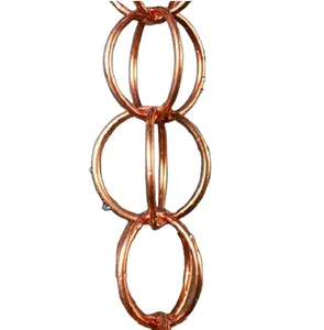 Cadena de lluvia de cobre hecha a mano de buena calidad, Metal con acabado de cobre puro, chapado en hierro para jardín, piscina, hogar, césped - Product Image 6