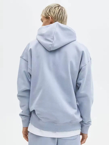 Conjunto de Sudadera con Capucha para Hombre, Color Azul Claro Sólido, Felpa Francesa, Ropa Casual de Verano - Product Image 4