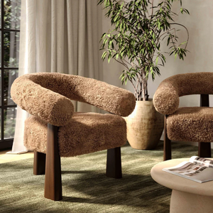 Sillón Moderno Tapizado en Tela de Lana con Patas de Madera, Diseño Contemporáneo para Sala de Estar - Product Image 6
