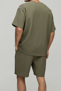 Nouvel ensemble décontracté homme automne 2026 : T-shirt à manches courtes et short imprimé léopard en fibre de bambou 100% à séchage rapide – Style streetwear - Product Image 5