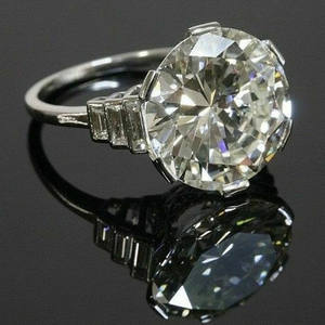 Vintage Moissanite <b>Solitaire</b> Engagement <b>Ring</b> 925 Sterling <b>Silver</b> White Gold Plated Prong Setting D Color VVS1 3 Carat Cut <b>Ring</b> - Product Image 1