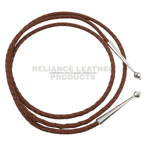 Cordón de Cuero Trenzado Redondo Genuino de 3 mm, Color Marrón Brillante, Material para Fabricación de Joyería Artesanal, Cuerda de Cuero de Primera Calidad - Product Image 3