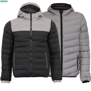 Chaqueta Acolchada con Capucha y Bloques de Color Personalizados para Hombre, Negra y Gris, Ligera, Abrigo de Invierno Acolchado, Ropa de Abrigo para Exteriores - Product Image 6