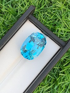 Piedra preciosa de topacio azul natural, corte ovalado, cristal transparente, piedra suelta para la fabricación de joyas, anillo, colgante, collar, regalo. - Product Image 6