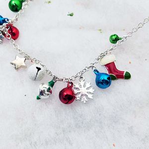 Conjunto de Collar y Pendientes Vintage de Aleación de Zinc con Diseño Navideño de Árbol, Flor de Pascua, Copo de Nieve, Pentagrama y Ángel, con Bolsa de Regalo, Joyería Elegante Unisex para Mujer - Product Image 6