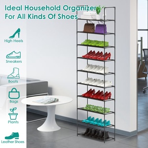 1pc Portascarpe verticale salvaspazio a 10 livelli per 25-30 paia di scarpe in tessuto Non tessuto per ingresso o armadio in corridoio - Product Image 5