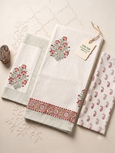 Handblock Printed Percale Bedding Set Cotton <b>Bed</b> <b>Sheet</b> Set Solid Color <b>Floral</b> Pattern Hotel Home Use - Product Image 2
