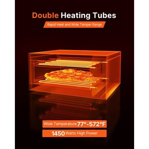 Forno elettrico per Pizza da 12 pollici da forno 1450W da cucina interna a doppio tubo di calore, vassoio per il controllo della temperatura - Product Image 3