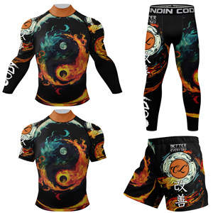 ชุดเสื้อคอวีสำหรับศิลปะการต่อสู้แบบกำหนดเอง ชุดรัดกล้ามเนื้อ MMA คุณภาพสูงสำหรับผู้ชาย ชุดกางเกงขาสั้น BJJ ฟิตเนส/กราปลิง ผ้าสแปนเด็กซ์/ไนลอน แห้งเร็ว - Product Image 6
