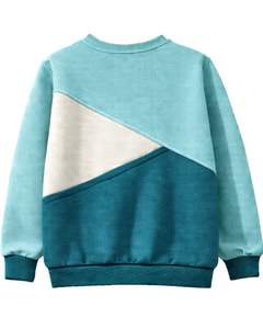 Sweat-shirt pour femme personnalisé en vert menthe et bleu sarcelle, en molleton doux, col rond, décontracté, pull d'hiver avec détails brodés - Product Image 2