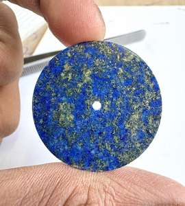 Esfera de Reloj de Lapislázuli Natural con Pirita, 28.5mm, Piedra Redonda Plana, Fabricante OEM Personalizado - Product Image 4