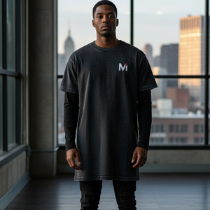 T-shirt Oversize Homme en Coton Peigné Premium, Uni, Doux au Toucher, Style Streetwear, Coupe Ample, Grande Taille, Logo Personnalisé - Product Image 6