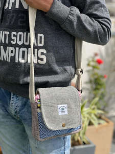 Bolso bandolera de cáñamo del Himalaya ecológico, hecho a mano cruzado bolso de hombro, monedero de viaje pequeño para mujeres y niñas con correa ajustable - Product Image 3