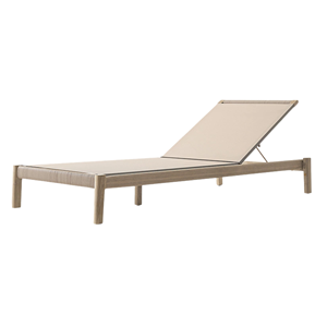 Minimalist Teak Wood Outdoor Sun Lounger Adjustable <b>Reclining</b> Durable Poolside Daybed Modern Hotel Garden Patio Furniture - Product Image 2