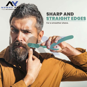 Rasoir de sécurité en acier inoxydable plaqué or avec logo personnalisé, lame droite de précision jetable pour barbier, idéal pour les doigts - Product Image 6