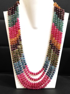 Quartz naturel multicolore 6mm Rondelle perles lisses couches 18 à 20 pouces collier prix de gros - Product Image 5