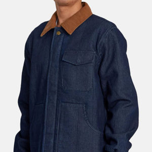 Mens Cotton <b>Canvas</b> <b>Work</b> <b>Jacket</b> With Chenille Embroidery <b>Canvas</b> Workwear <b>Jacket</b> With Button Front Design - Product Image 1