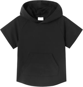 Sweat à capuche à manches courtes pour garçons, 100% coton, haute qualité, mode garçon, respirant, vêtements décontractés d'hiver, logo personnalisé - Product Image 2