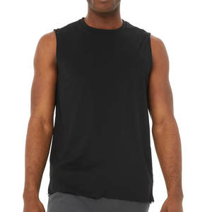 Débardeurs noirs personnalisés de haute qualité pour la gym, débardeurs sans manches avec logo personnalisé, débardeurs unis tendance pour l'été - Product Image 6