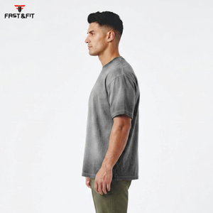T-shirt imprimé streetwear personnalisé de haute qualité, effet délavé, pour homme, fitness et tenue décontractée, t-shirt confortable pour homme - Product Image 2