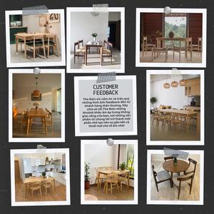 Ensemble de table à manger pliable moderne en bois massif, écologique et durable, 4 chaises, style scandinave, fournisseur de meubles de salle à manger en bois - Product Image 1