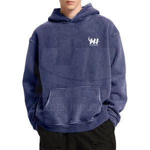 Sweat à capuche en coton premium délavé à l'acide, pour usage quotidien, finition moderne, export - Product Image 2