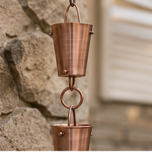 ชุดถังแขวนโซ่ทองแดงสำหรับตกแต่งสวนกลางแจ้ง สไตล์เรียบง่าย - Product Image 5