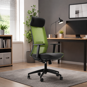 Fauteuil de bureau Kinsha Global Lift à dossier haut, en tissu, ergonomique, pivotant électrique, avec structure en plastique, pour une utilisation commerciale prolongée - Product Image 1