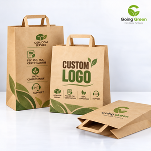 Bolsas de Compra de Papel Kraft Marrón Personalizadas con Asas Planas, Embalaje Minorista Reciclable, Fabricante OEM ODM - Product Image 4